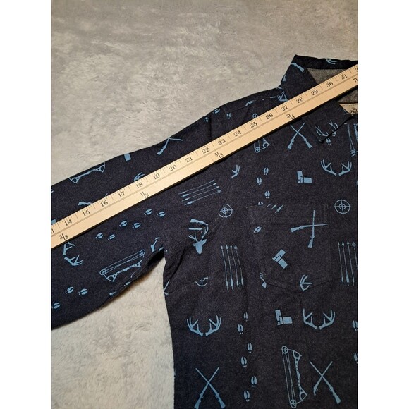 Legendary Whitetails Unisex Large Navy Blue Heavy Flannel Shirt Hunting Outdoor - Picture 8 of 10
